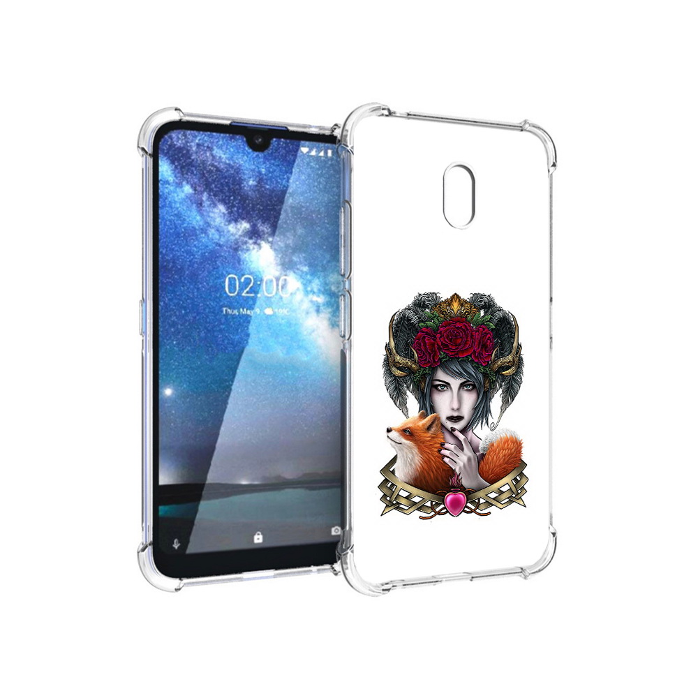 

Чехол MyPads Tocco для Nokia 2.2 девушка с лисой (PT134721.103.314), Прозрачный, Tocco