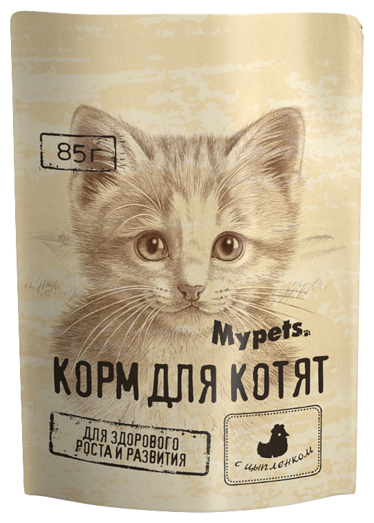 Влажный корм для котят Mypets с цыпленком, 23шт по 85г