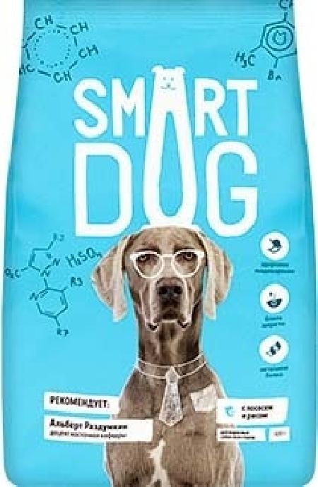 фото Сухой корм для собак smart dog с лососем и рисом, 0,8 кг, 8 шт