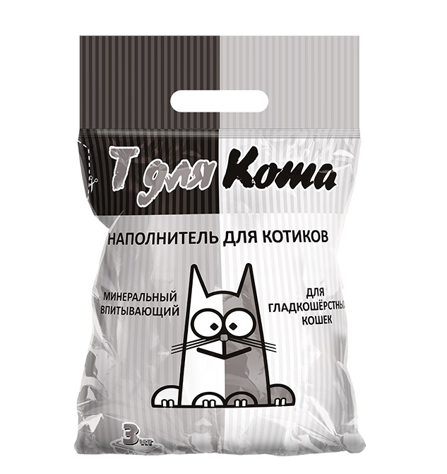 

Наполнитель Т для Кота, для гладкошерстных кошек минеральный впитывающий, 3 кг