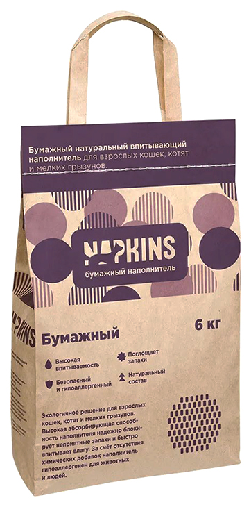 Наполнитель впитывающий бумажный NAPKINS 8 л 478₽