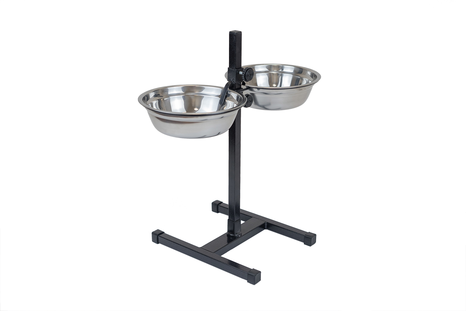 

Миска на подставке PetTails, регулируемая, двойная, черная, 2 шт по 2,5л, Серебристый