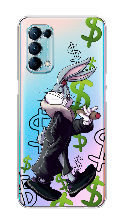 

Чехол на Oppo Reno 5 "Rich Bugs Bunny", Зеленый;черный;голубой, 255250-6