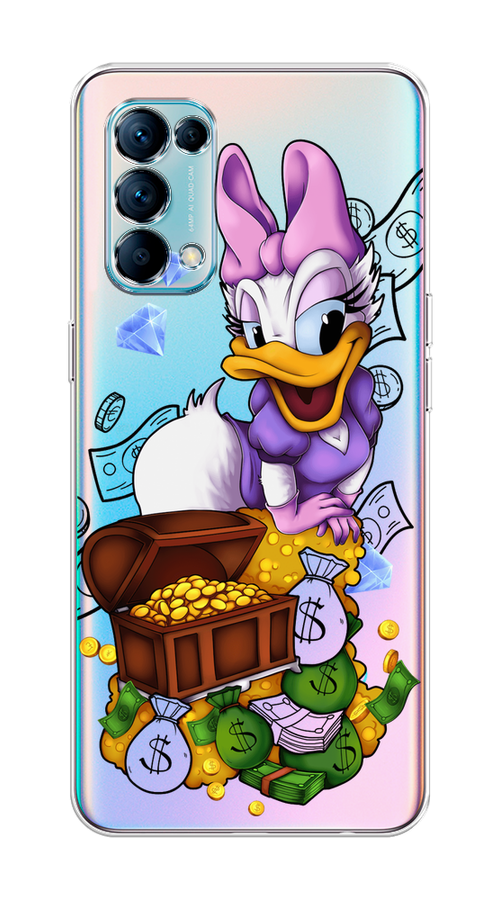 

Чехол на Oppo Reno 5 "Rich Daisy Duck", Коричневый;белый;фиолетовый, 255250-6