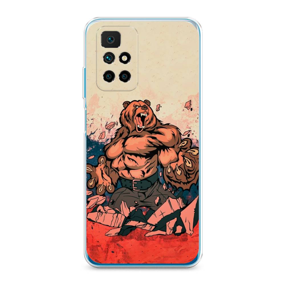 фото Силиконовый чехол "медведь с флагом рф" на xiaomi redmi note 11 4g china awog