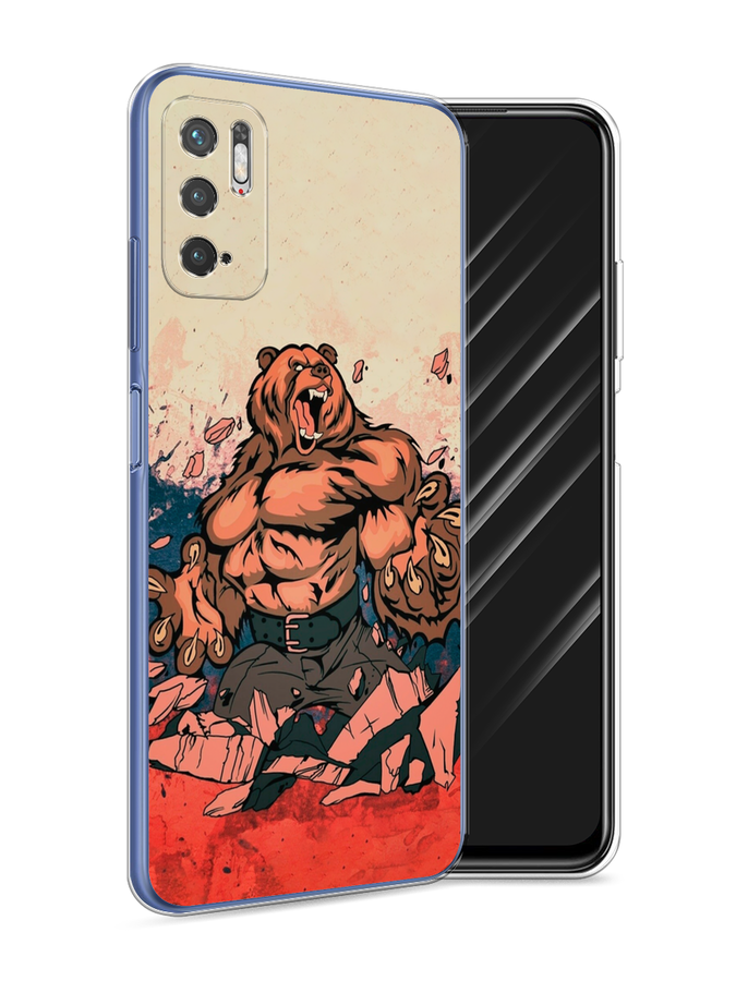 

Чехол Awog на Xiaomi Redmi Note 10T/Note 10 5G/M3 Pro "Медведь с флагом РФ", Разноцветный, 310850-2