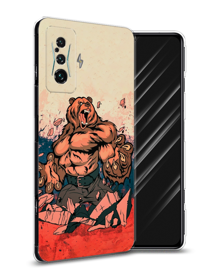 

Чехол Awog на Xiaomi Redmi K50 GE/F4 GT "Медведь с флагом РФ", Разноцветный, 314350-2