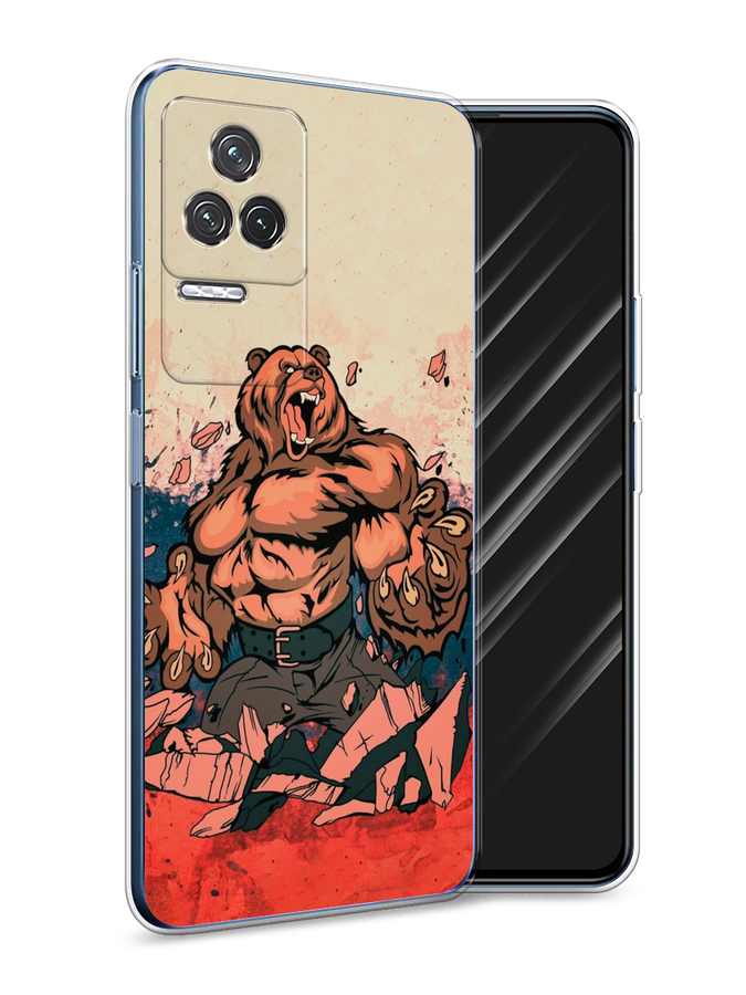 

Чехол Awog на Xiaomi Redmi K50 "Медведь с флагом РФ", Разноцветный, 312250-2
