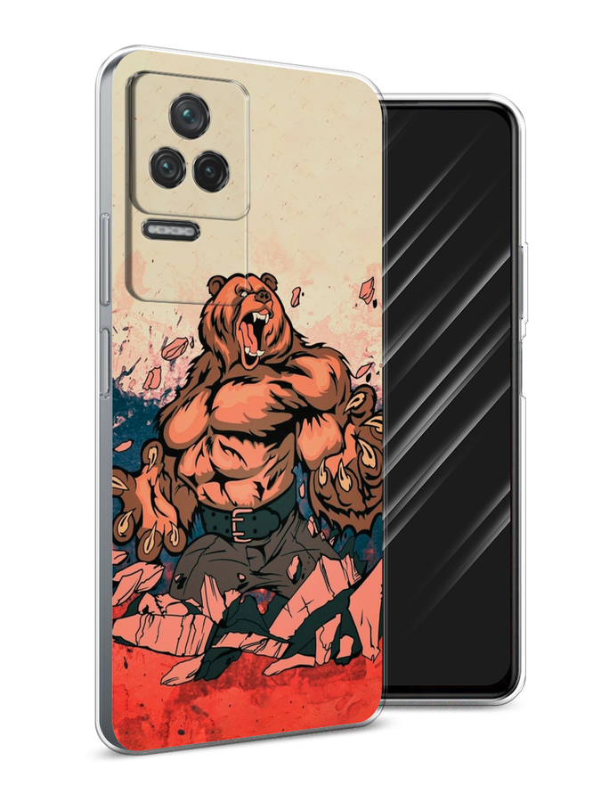 

Чехол Awog на Poco F4/Redmi K40S "Медведь с флагом РФ", Разноцветный, 314650-2