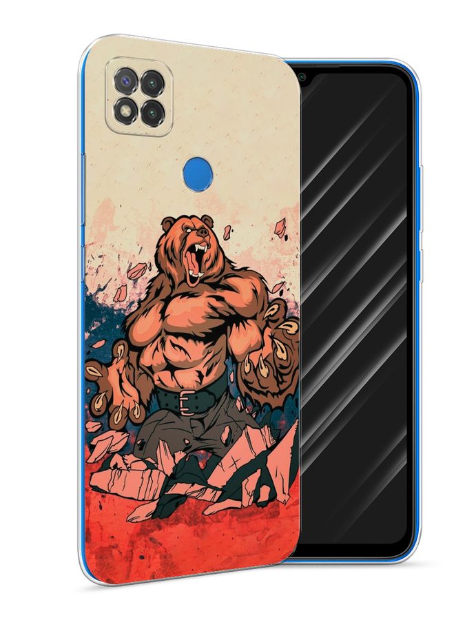 

Чехол Awog на Xiaomi Redmi 9C "Медведь с флагом РФ", Разноцветный, 39050-2