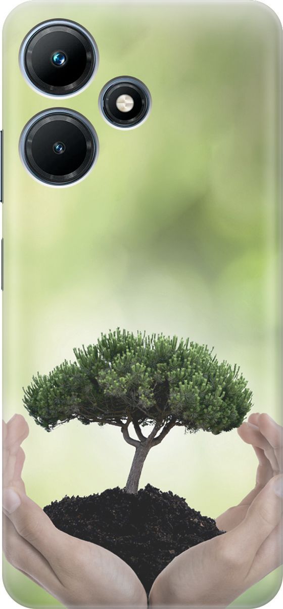 

Силиконовый чехол на Infinix Hot 30i "Оберегайте природу", Бежевый;зеленый, 159405