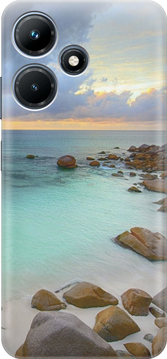 

Силиконовый чехол на Infinix Hot 30i "Каменистый пляж", Белый;коричневый, 159405
