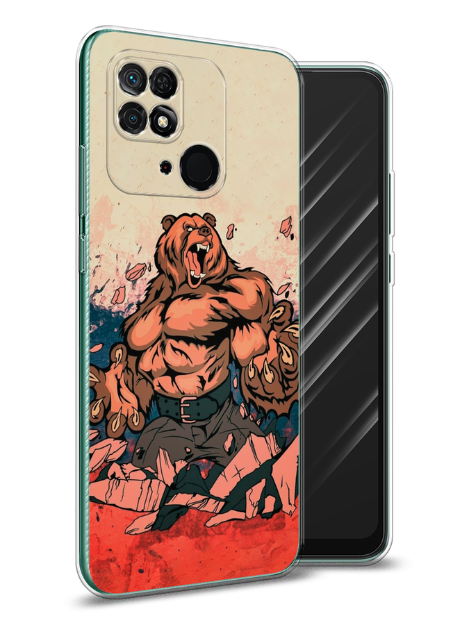 

Чехол Awog на Xiaomi Redmi 10C "Медведь с флагом РФ", Разноцветный, 313450-2