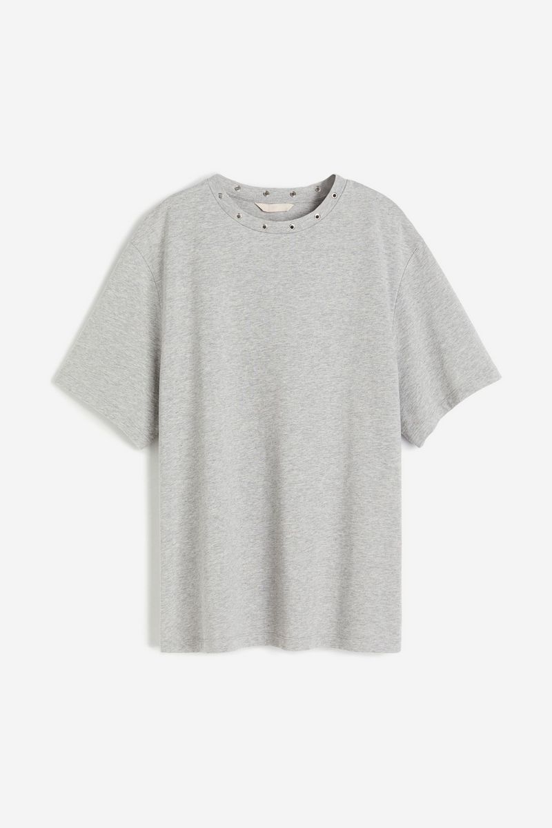 

Футболка женская H&M 1230837 серая M, Серый, 1230837