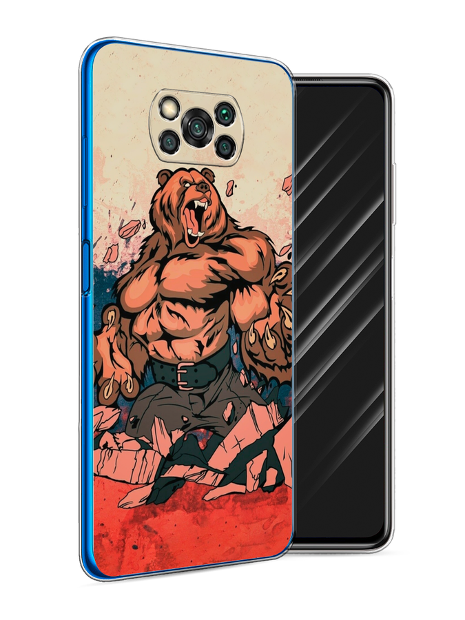 

Чехол Awog на Poco X3/X3 Pro "Медведь с флагом РФ", Разноцветный, 310650-2