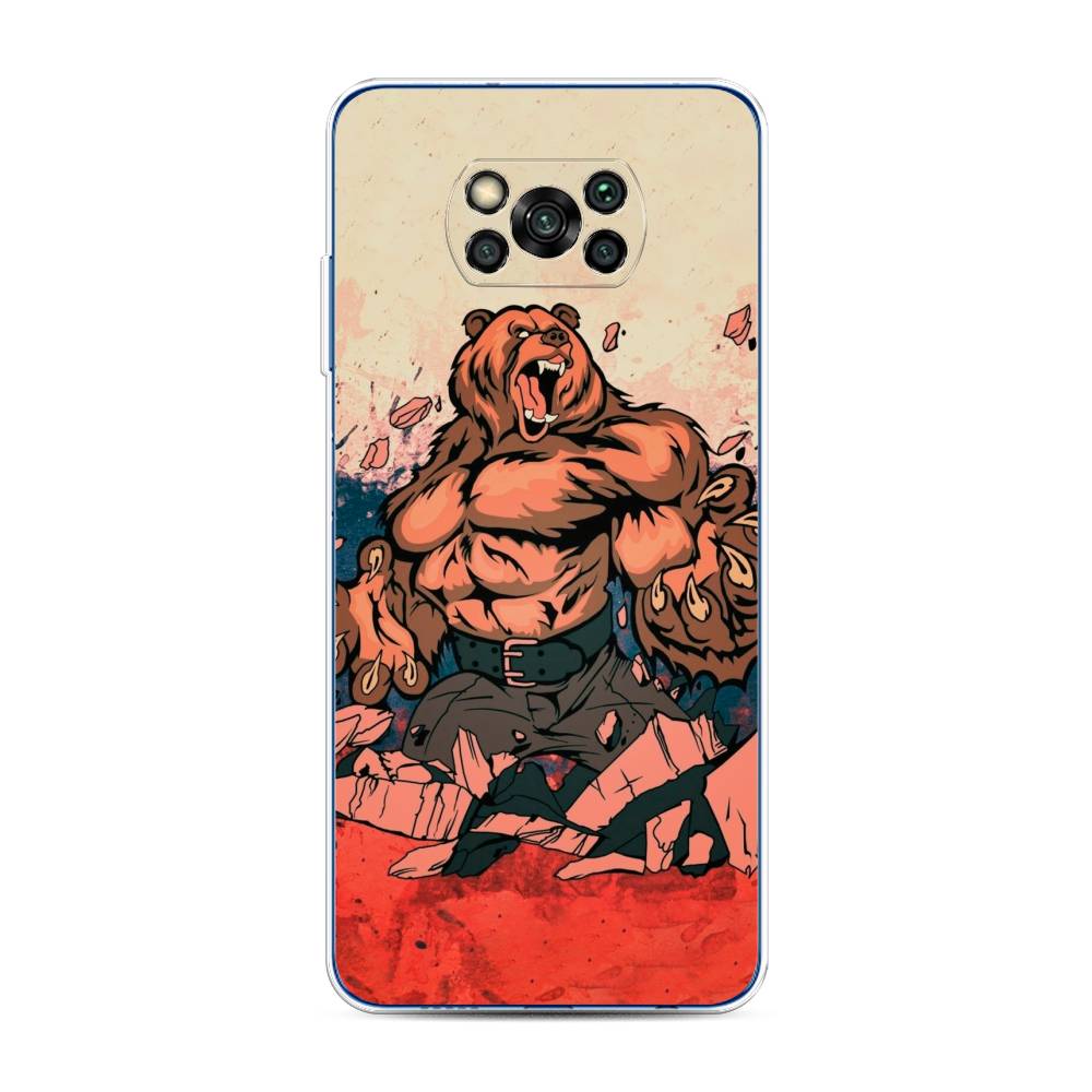 

Чехол Awog на Poco X3/X3 Pro "Медведь с флагом РФ", Разноцветный, 39250-2