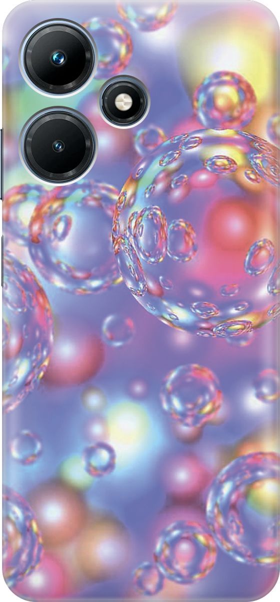 

Силиконовый чехол на Infinix Hot 30i "Необычные пузырьки", Белый;розовый, 159402