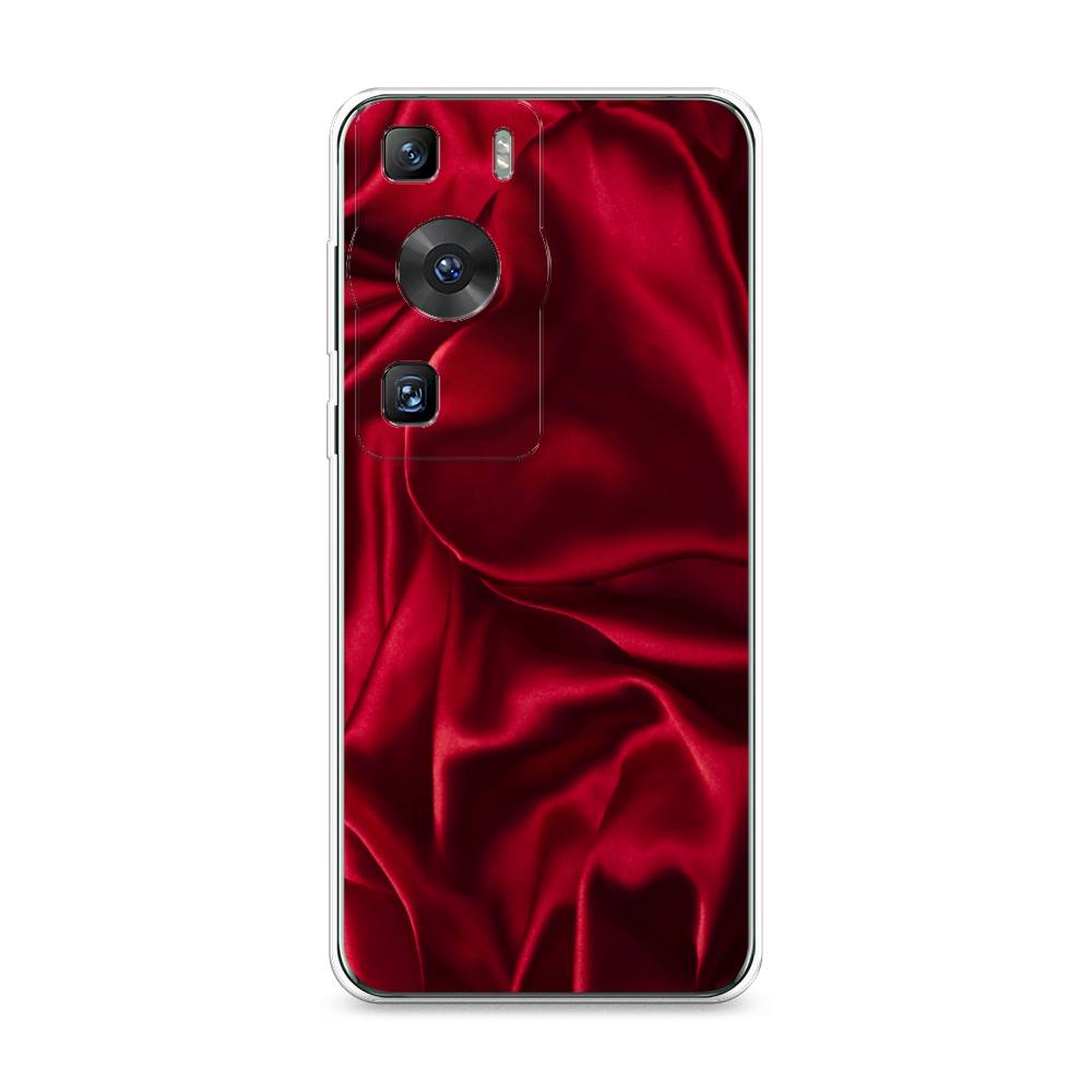 

Силиконовый чехол "Текстура красный шелк" на Huawei P60, Прозрачный;красный