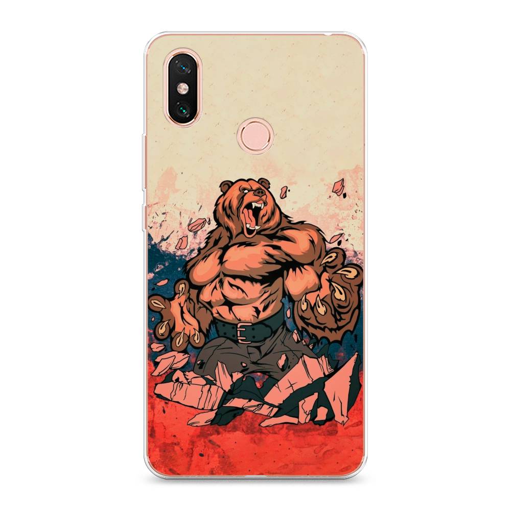 

Чехол Awog на Xiaomi Mi Max 3 "Медведь с флагом РФ", Разноцветный, 34350-2