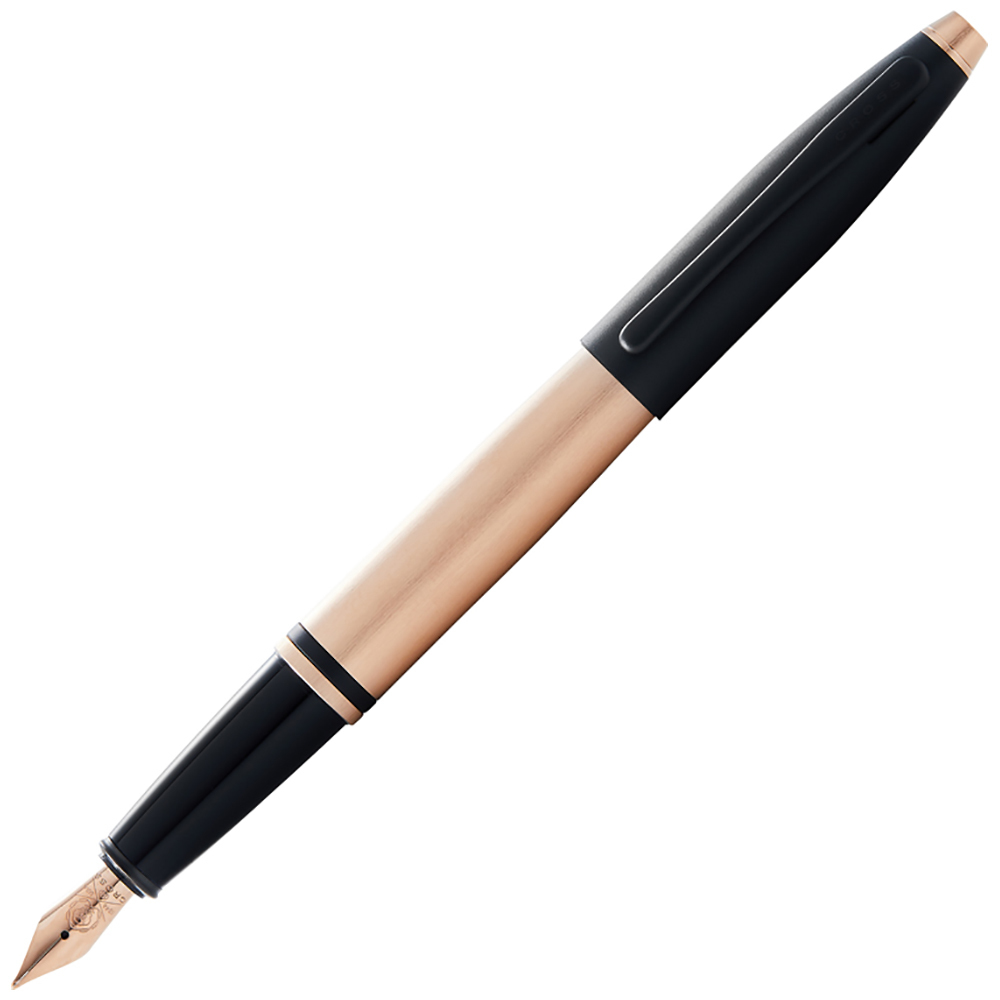 

Cross Calais - Brushed Rose Gold Plate and Black Lacquer, перьевая ручка, F