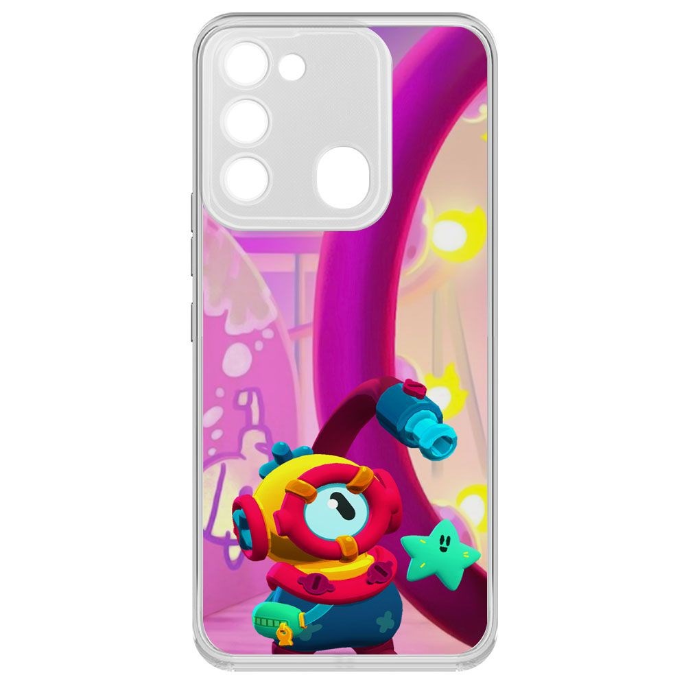 

Чехол-накладка Brawl Stars-Отис для TECNO Spark Go 2022, Прозрачный