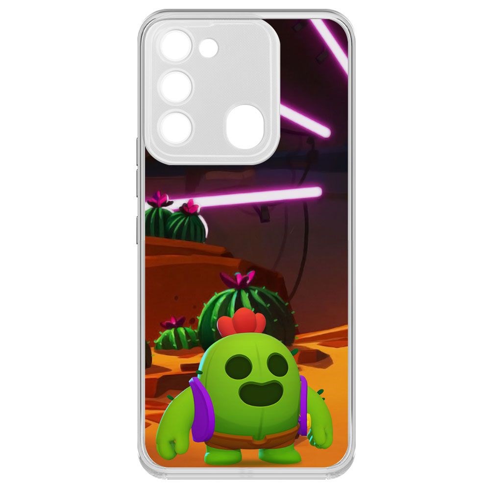 

Чехол-накладка Brawl Stars-Спайк для TECNO Spark 8C, Прозрачный