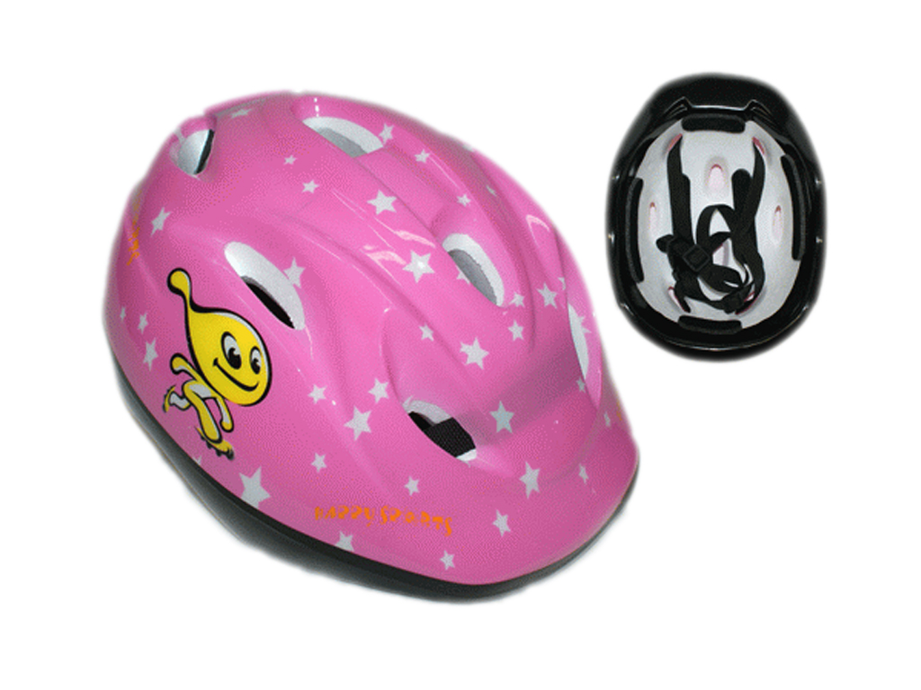 фото Защитный шлем для роллеров, велосипедистов. материал: пластмасса, пенопласт. :(к-8): happy sport