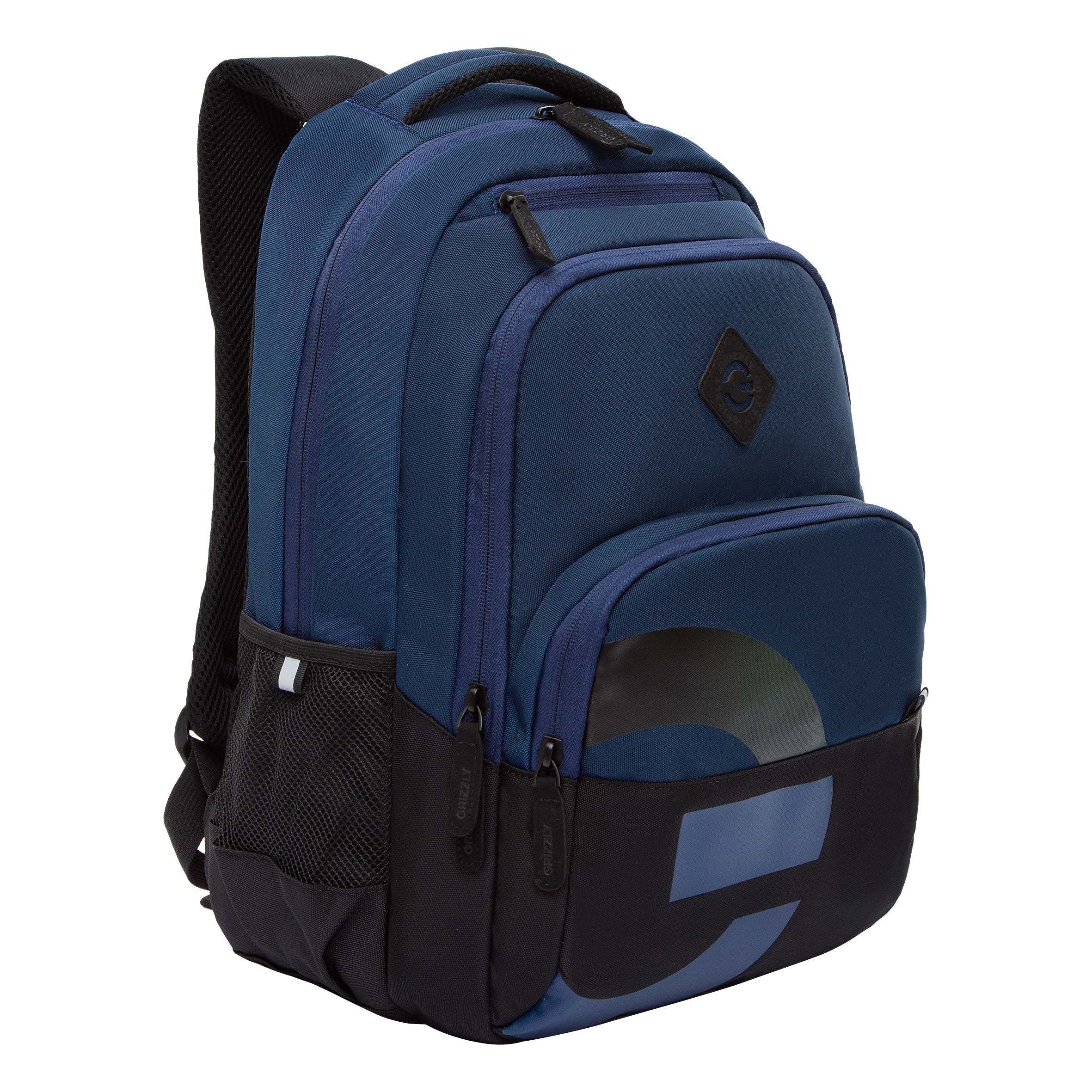 Рюкзак GRIZZLY RU-430-5 молодежный модный для подростков черный-темно-синий