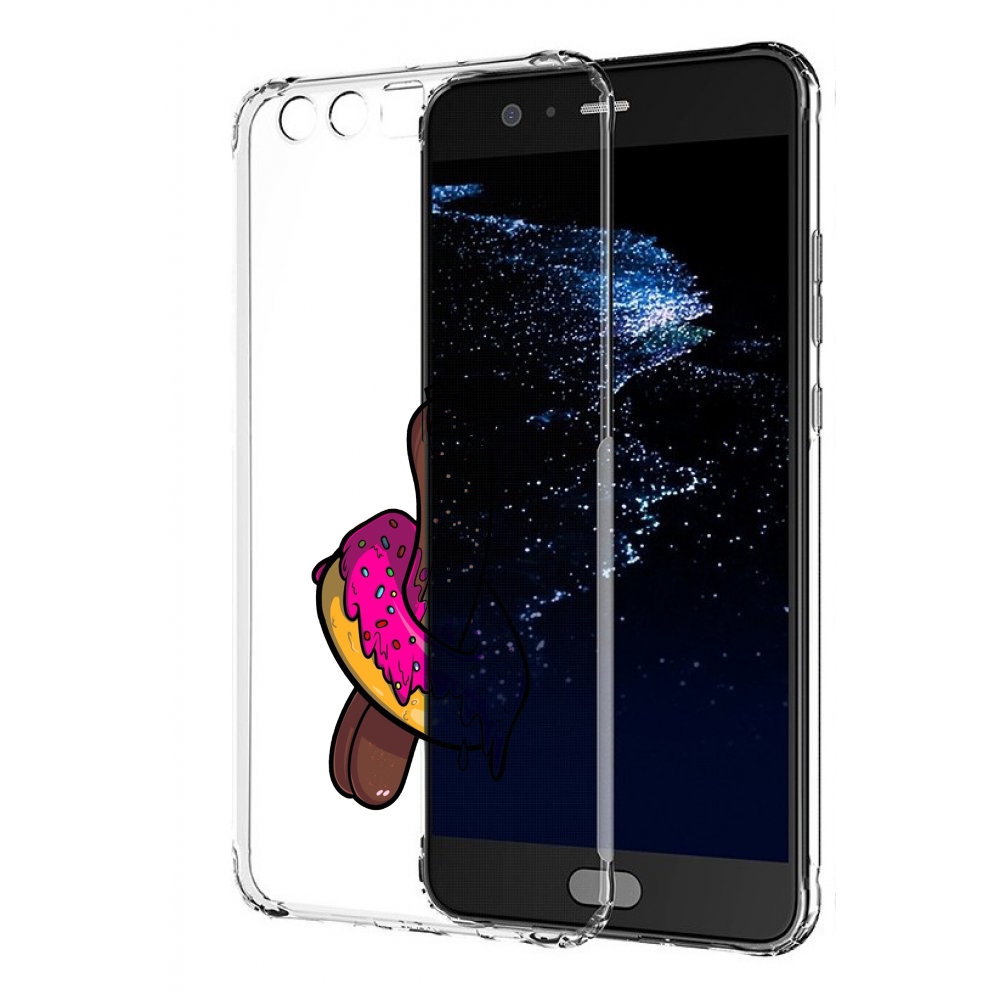 

Чехол бампер MyPads эклер в пончике для Huawei P10 Plus противоу, Прозрачный, Tocco