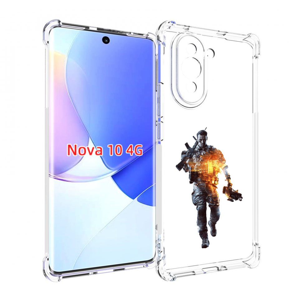 

Чехол MyPads Battlefield-4 мужской для Huawei Nova 10, Прозрачный, Tocco