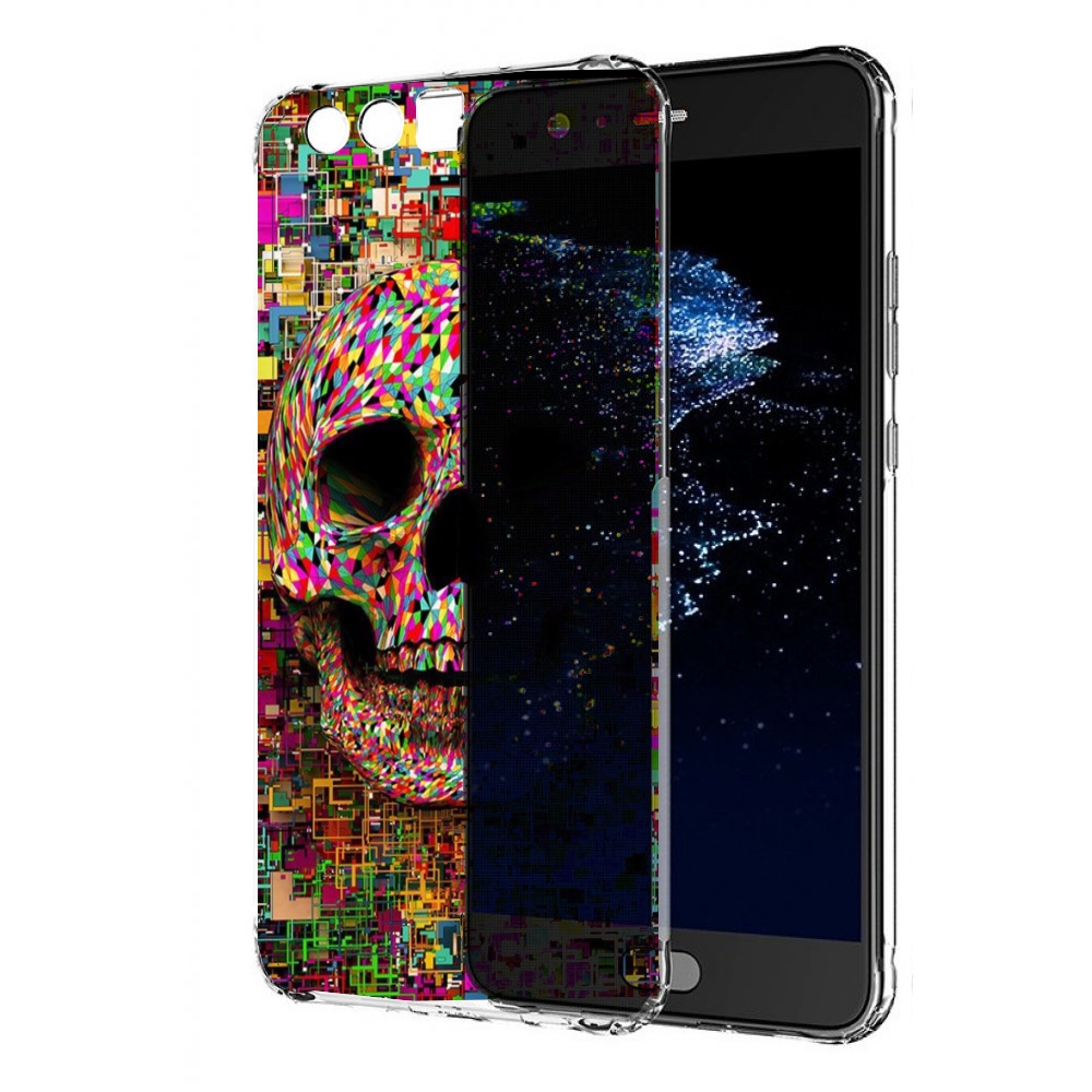 Чехол бампер MyPads череп красочные цвета для Huawei P10 Plus пр