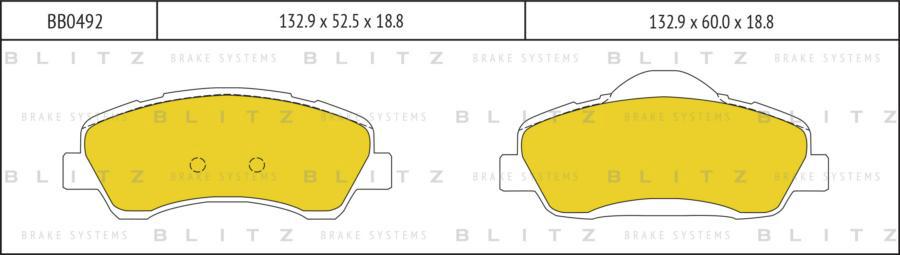 

Тормозные колодки BLITZ передние дисковые bb0492