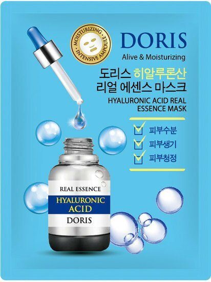 фото Маска для лица doris гиалурон hyaluronic acid real essence mask, 10 шт х25 мл