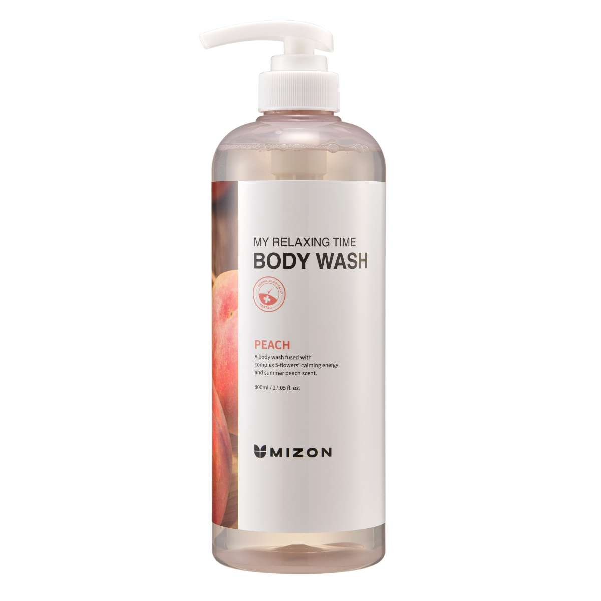 фото Гель для душа mizonс экстактом персика, my relaxing time body wash [peach], 800мл