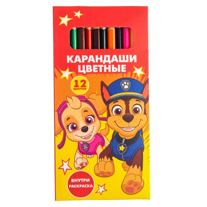 

Карандаши цветные 12 цветов, Paw Patrol, Щенячий патруль