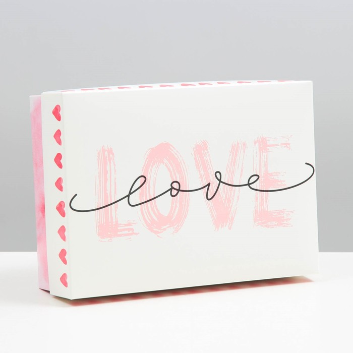 

Коробка подарочная, крышка-дно, сборная "Love", 21 х 15 х 7 см