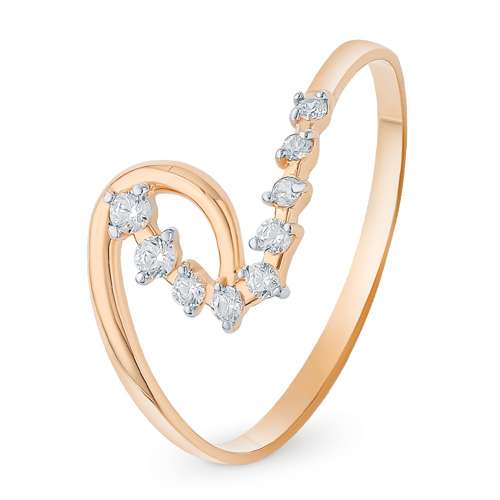 

Кольцо женское из красного золота с фианитом 585Gold 301011247, р, 301011247