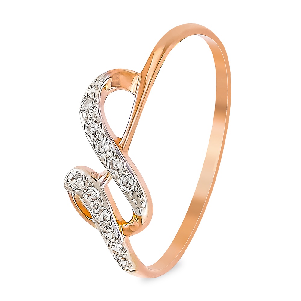 

Кольцо женское из красного золота с фианитом 585Gold 301011235, р. 16, 301011235