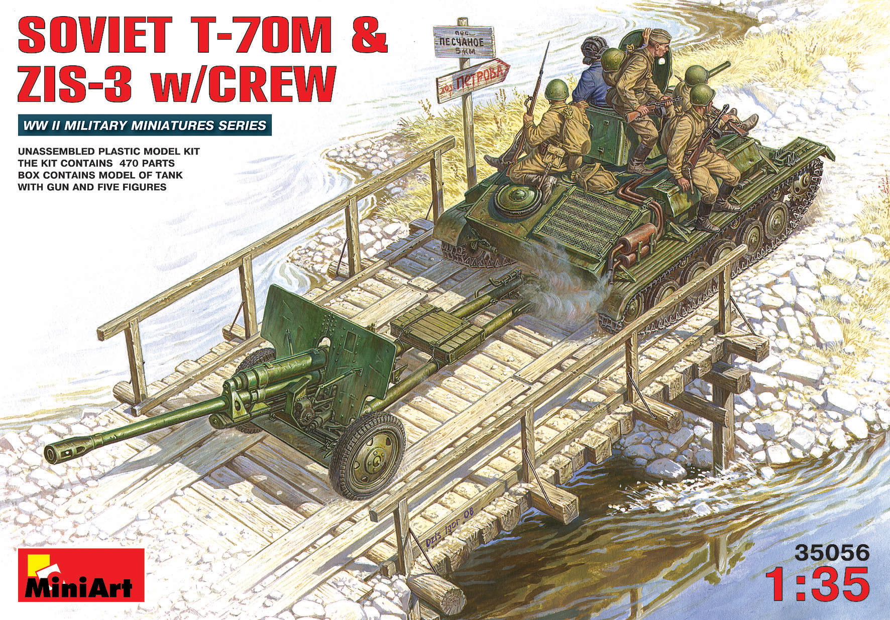 

Сборная модель MiniArt 1/35 Советский танк Т-70М с пушкой З&С-3 и экипажем 35056