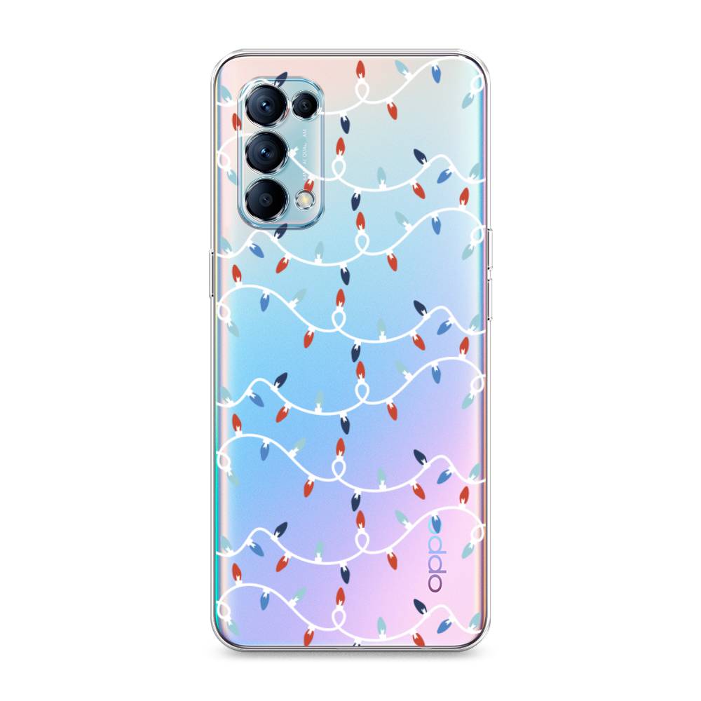 

Чехол для Oppo Reno 5 "Разноцветная гирлянда", Белый;красный;синий, 255250-5
