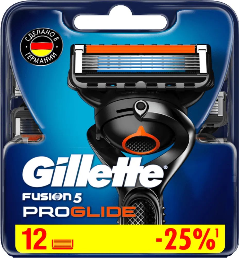 Gillette Fusion Proglide Сменные кассеты для бритвы, 12 шт