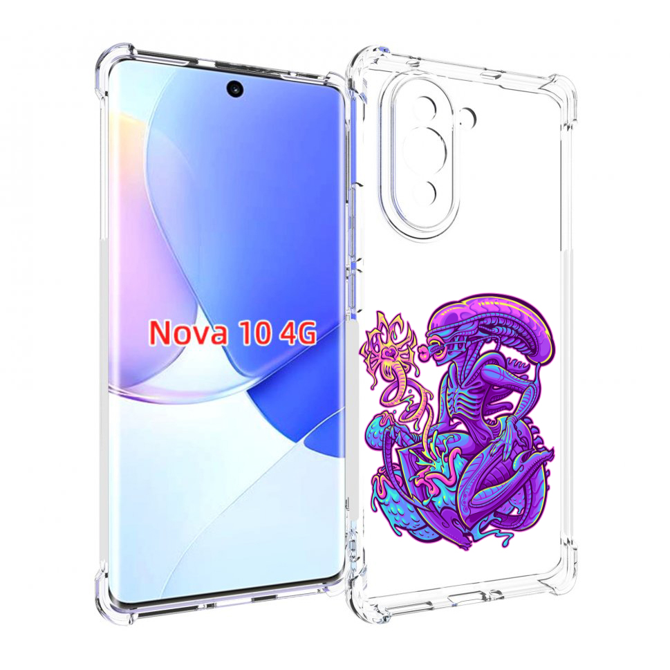 

Чехол MyPads чужой фиолетовый цвет для Huawei Nova 10, Прозрачный, Tocco
