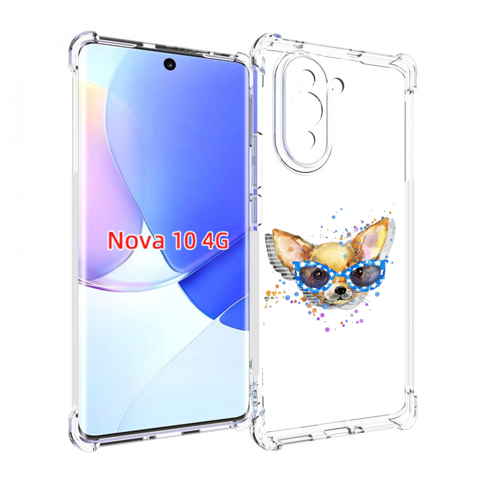 Чехол MyPads чихуа-хуа в очках для Huawei Nova 10