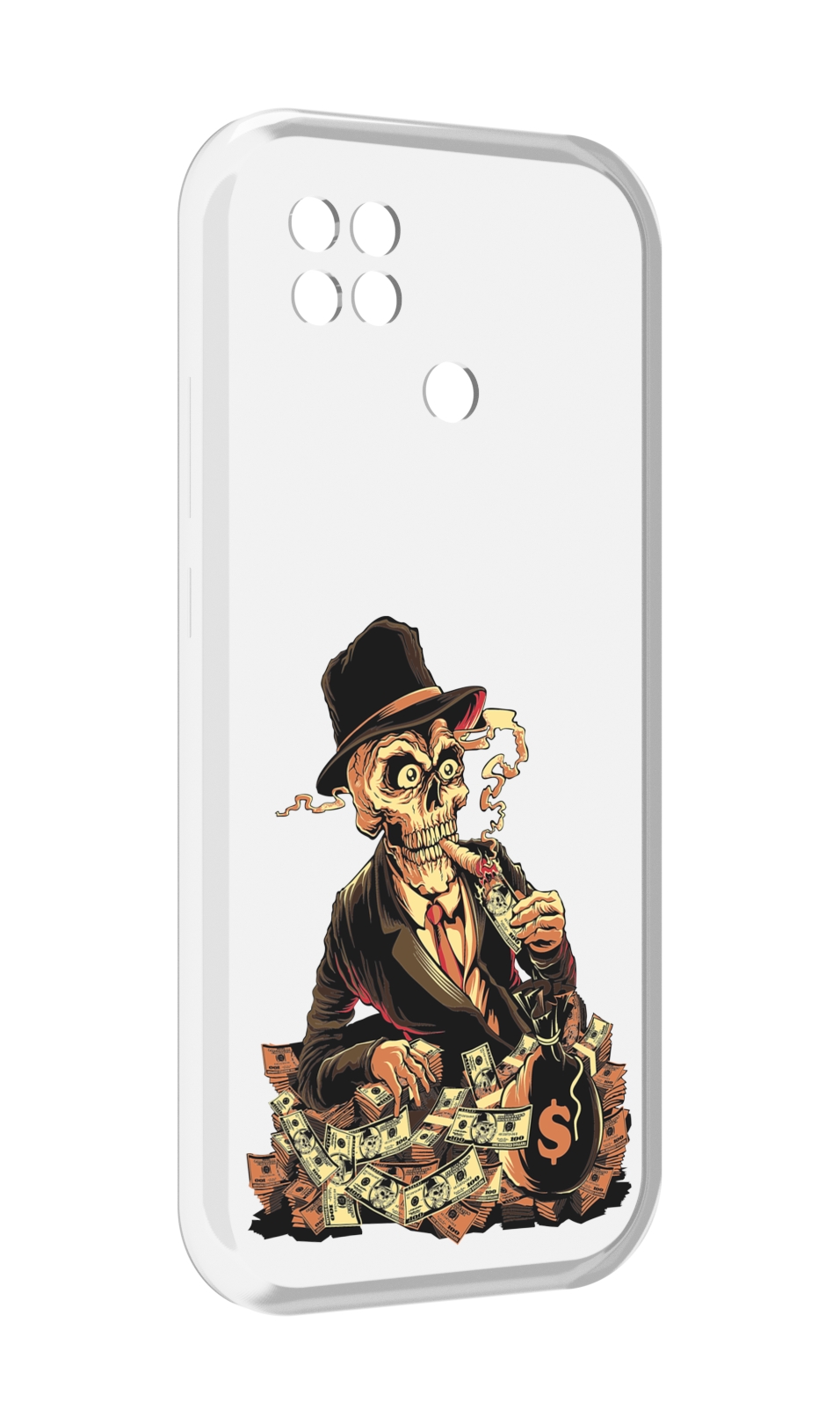 

Чехол MyPads нарисованный череп с сигаретой для Xiaomi Poco C40, Прозрачный, Tocco