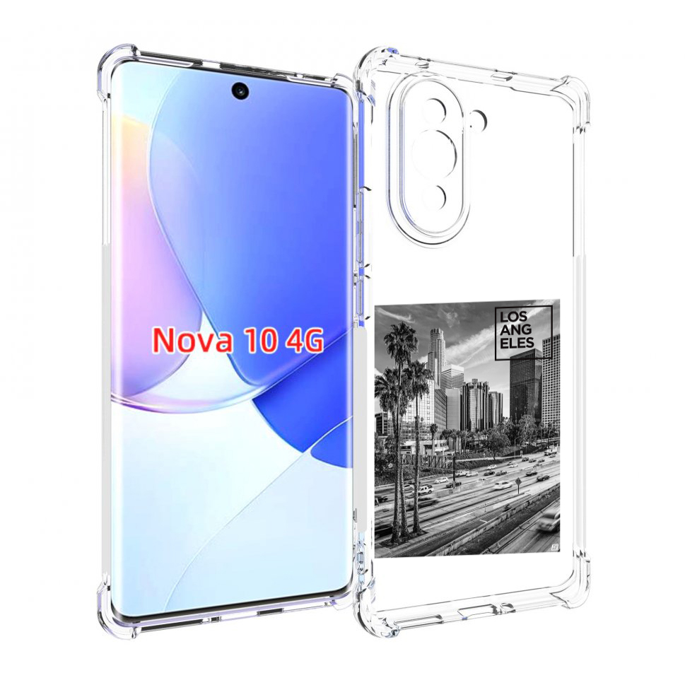 

Чехол MyPads черно белый лос анджелес для Huawei Nova 10, Прозрачный, Tocco