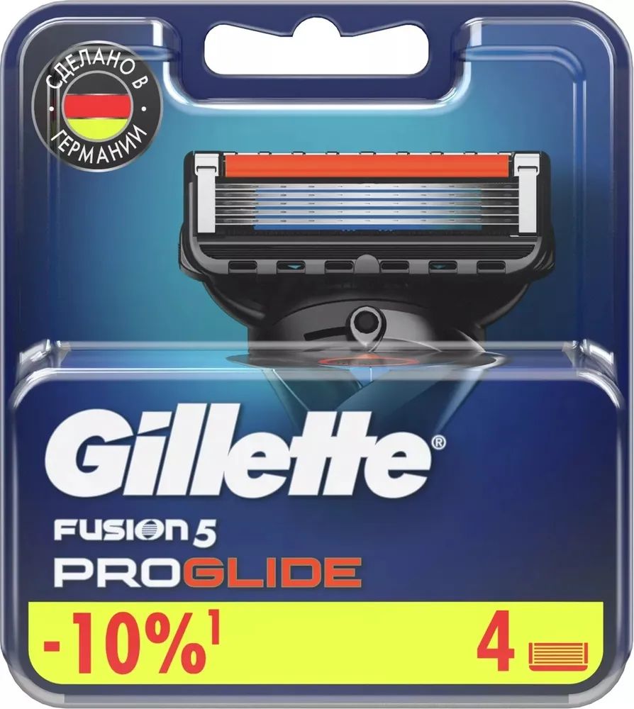 Gillette Сменные кассеты Fusion5 Proglide Для Мужской Бритвы, 4 шт