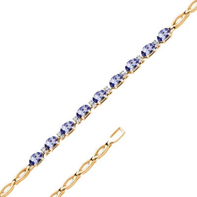 

Браслет из красного золота с танзанитом/бриллиантом р. 18 Master Brilliant 10-024-31, 10-024-31