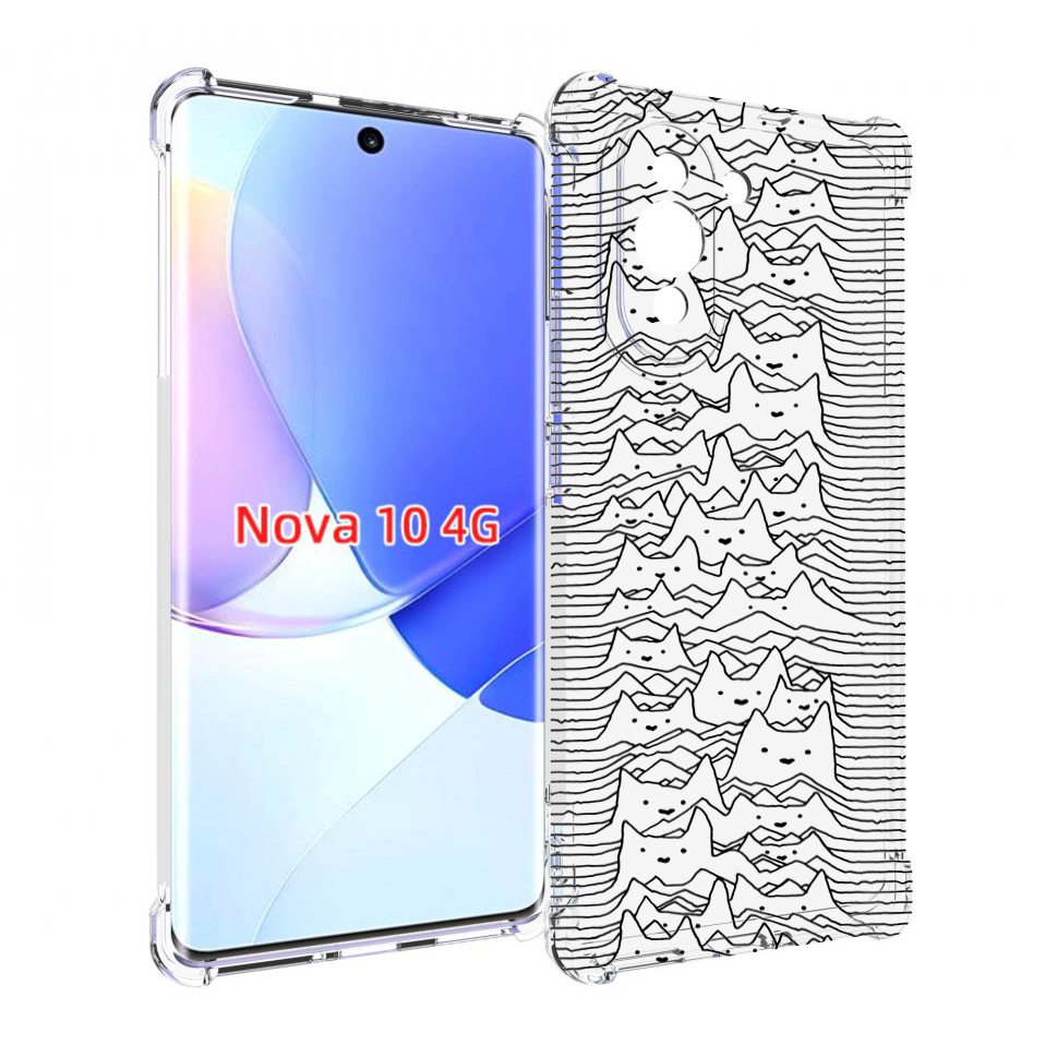 

Чехол MyPads черно белые коты 3D для Huawei Nova 10, Прозрачный, Tocco