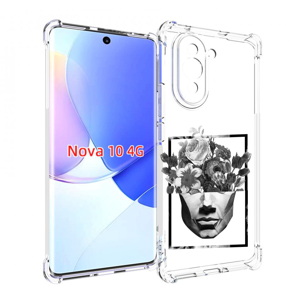 

Чехол MyPads черно белая ваза в абстракции для Huawei Nova 10, Прозрачный, Tocco