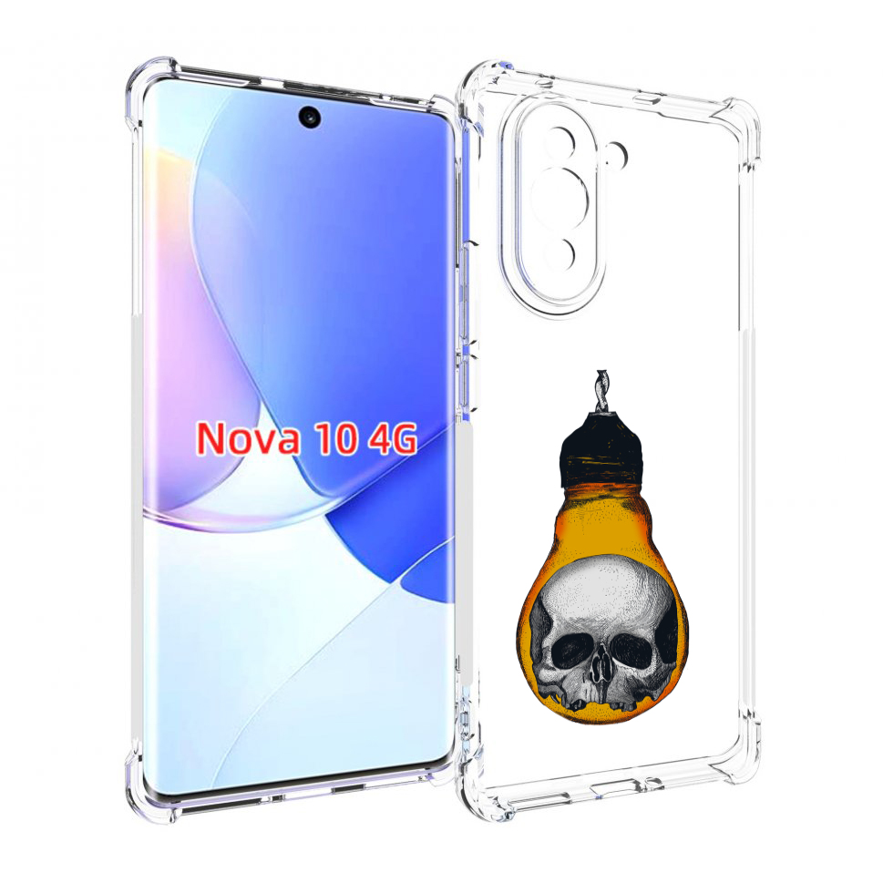 

Чехол MyPads череп в лампочке для Huawei Nova 10, Прозрачный, Tocco